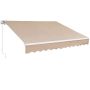 Ручной выдвижной навес для патио, 8x7 футов, водонепроницаемый, из полиэстера.