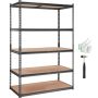 Metalowy regał magazynowy, 5 poziomów, udźwig 2000 funtów, czarny, 48 x 24 x 72 cale