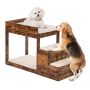 Beautiful double-decker pet bed with stairs, brown