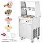 Fried Ice Cream Roll Maker, Stainless Steel, 13.8" x 13.8" Baking Plate, Commercial