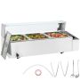 Electric 3-pan steamer, 3 x 8QT, stainless steel, silver color