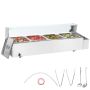 Commercial 4-pan electric steamer, stainless steel, silver