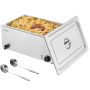 Professional Commercial Stainless Steel Food Warmer, 1200W, 30-85°C, Buffet Steam Table