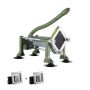 Manual potato slicer with stainless steel blades and suction cups