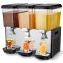 Commercial stainless steel beverage dispenser, 3 x 18 L, for cold drinks