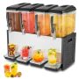 Commercial stainless steel beverage dispenser, 4x12L, for cold drinks