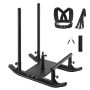 Steel weight sled with handle, black, for training