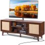 Stojak pod TV z rattanu, 191 cm, kolor orzechowy