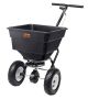 Lawn spreader 45.4 kg, steel, black, 30.5 cm wheels