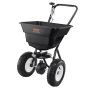 Rozsiewacz do trawy z popychaczem stalowym, 36,3 kg, czarny