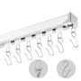 Ceiling curtain track set 1.8 m, white, sliding, with hooks