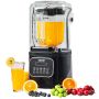 Professional black stainless steel blender 68 oz glass jar, 9 speeds, 5 functions
