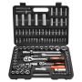 Socket and ratchet set 108 pcs., CR-V steel, 4–32 mm, for car repair