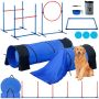 Dog agility training set, 7-piece set with obstacles and tunnels