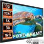 100-дюймовый проекционный экран 16:9 4K HD, алюминиевая рама, портативный, настенный.