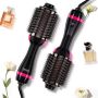4-in-1 ionic oval hair dryer brush, 75mm ceramic coating, electroplated titanium, 3 temperatures