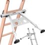 Adjustable length ladder stabilizer with non-slip rubber feet, 330 lb load capacity