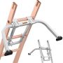 Ladder stabilizer with rubber feet, roof hook