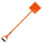 Tile shovel with D-shaped handle, steel, orange