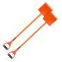 Tile shovel set 2 pcs., D-shaped handle, 45# steel, orange