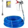 Zestaw węży do natrysku farby bezpowietrznej 15 m, 3600 psi, z przedłużką 8" i dyszą