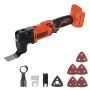 Cordless multi-function oscillating tool 20 V with LED and 8 accessories