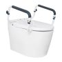 Toilet safety rail with padded armrests, adjustable, 300 lb capacity