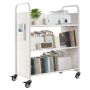 Wózek biblioteczny z książkami, 150 kg, biały, 97x51,5x122,5 cm