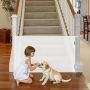 Retractable gate for children and dogs, white, 1850x795 mm, with lock