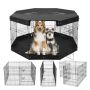 Dog and Cat Metal Playpen, 8 Panels, 30x24 Inch, Foldable