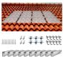 Zestaw uchwytów montażowych do paneli słonecznych do dachów metalowych, betonowych, drewnianych, dachówek, szyn 10x4 cale, 4 zaciski końcowe i 6 zacisków miękkich