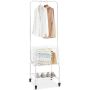 Metal laundry basket with hanging bracket and shelves