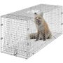 Humane animal cage trap, galvanized iron, 50x20x26 cm, foldable