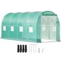 Tunnel portable greenhouse, 4.5x2x2 m, galvanized steel hoops, green