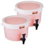 Beverage dispenser with tap, 3 gallon, plastic, 2-pack