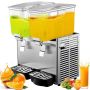 Commercial Stainless Steel Beverage Dispenser, 2 Tanks, 6.4 Gallon