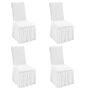 Foldable universal spandex chair covers with skirt, 4 pcs., white