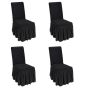 Universal Stretch Spandex Chair Covers with Skirt, 4 pcs, Black