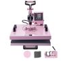 Heat press machine 38x38 cm 5 in 1 pink t-shirts