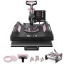 Heat press machine 8 in 1, 38x38 cm, black
