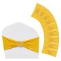 Stretchy spandex chair straps with round buckle, golden yellow, 100 pcs.