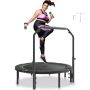 Składana mini trampolina z regulowanym uchwytem, ​​52 cale, do treningu dla dorosłych