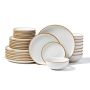 Ceramic tableware set for 8 people, scratch-resistant, white