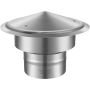 Nasada kominowa 152,4 mm, stal nierdzewna 304, kolor srebrny, okrągła, daszek przeciwdeszczowy