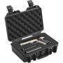 Hard lockable pistol case, black, PU foam, 12.59×9.01×4.4 cm