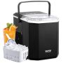Portable ice maker with ice scoop and basket, 9 cubes in 6 minutes.