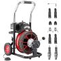 Portable Drain Cleaning Machine 550W with 100ft Snake and 8 Cutting Tools