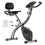 Folding upright stationary bike with LCD monitor
