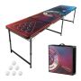 8ft Portable Folding Beer Pong Table with LED and 6 Balls