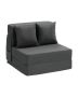 Sofa rozkładana 3 w 1 z poduszkami, ciemnoszara, pojedyncza